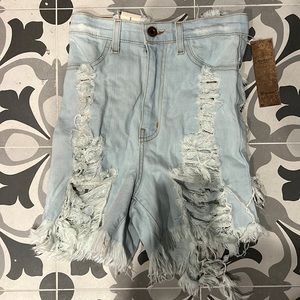 BNWT Distressed Denim Shorts